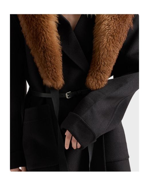 Prada Black Belted Long Coat