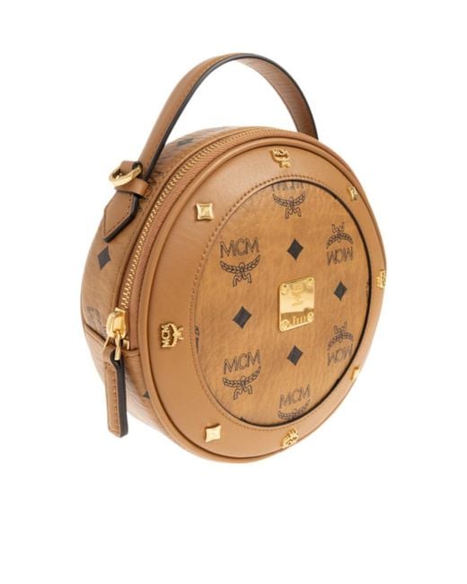 MCM Brown Round Shoulder Bag