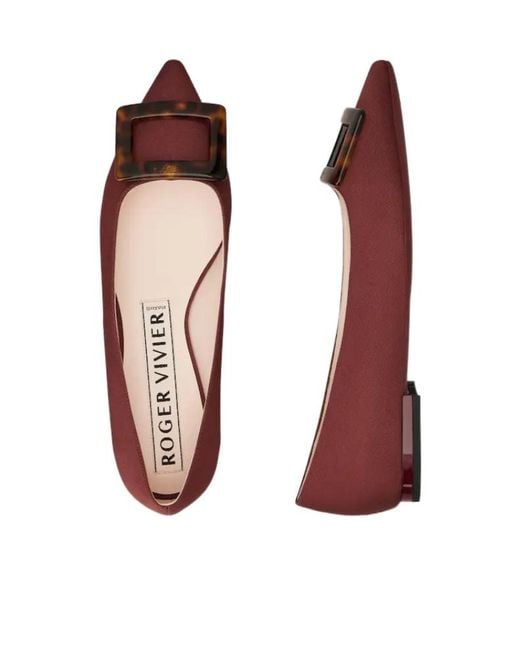 Roger Vivier Red Pointed Toe Flat Shoes