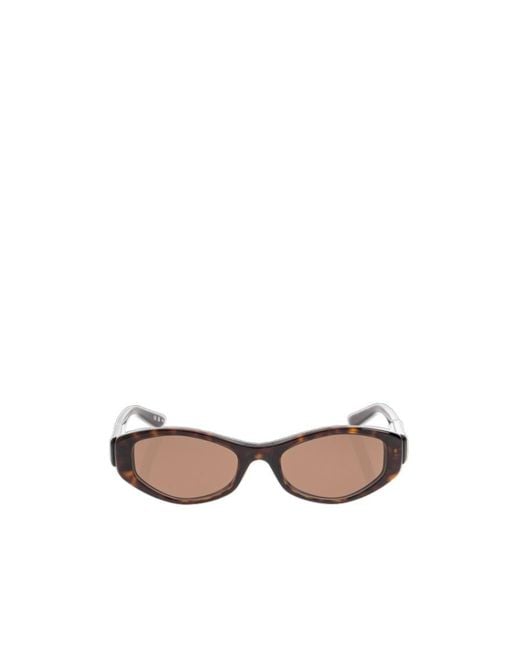 Balenciaga White Logo Oval Frame Sunglasses