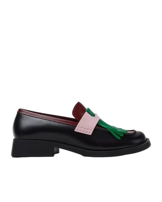 Camper Black Leather Moccasins