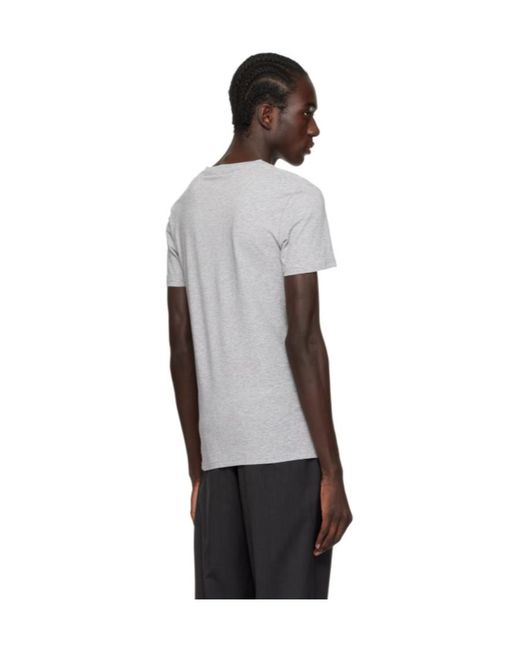 Zegna Gray V-Neck Short-Sleeved T-Shirt for men