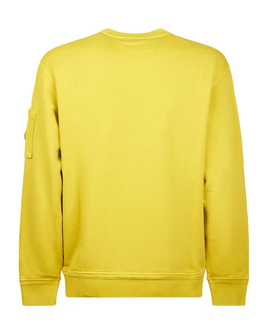 C P Company Yellow Lens Detailed Crewneck Sweatshirt for men