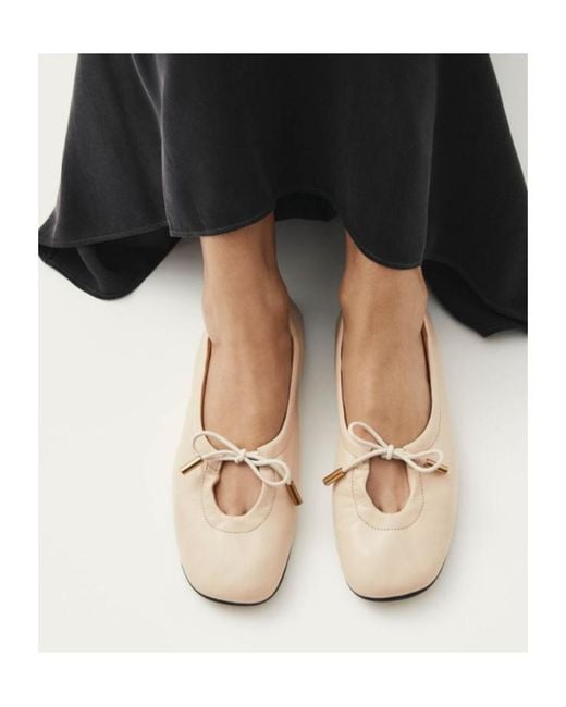 Alohas Natural Drawstring Ballet Flats
