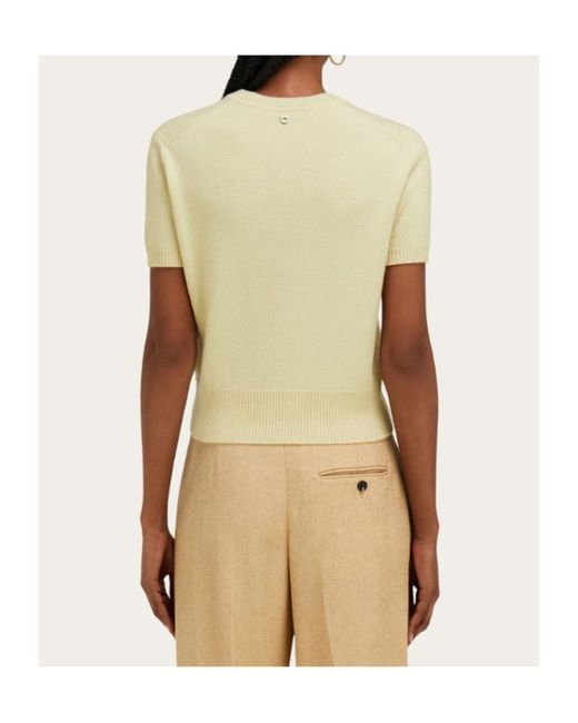 Ferragamo White Cashmere T-Shirt