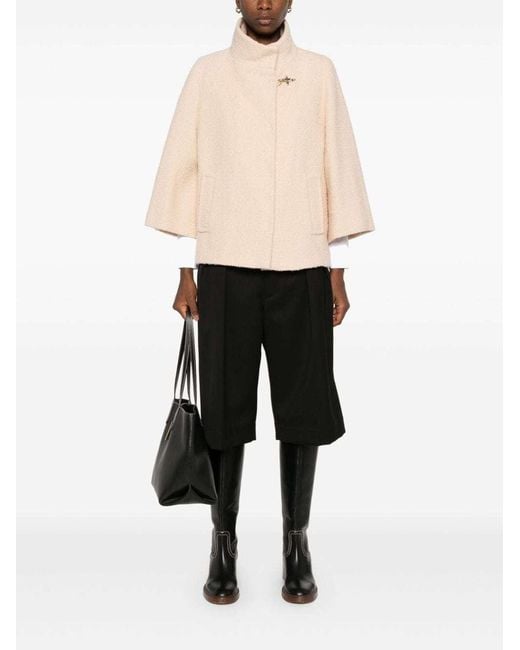 Fay Natural Long-Sleeved Blend Cape