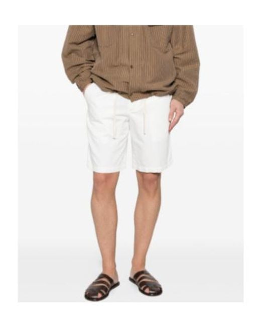 Zegna White Belt-Loop Shorts for men