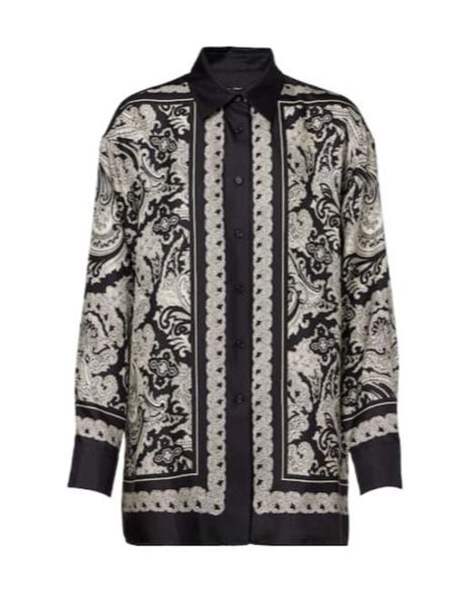 Nili Lotan Black Printed Shirt