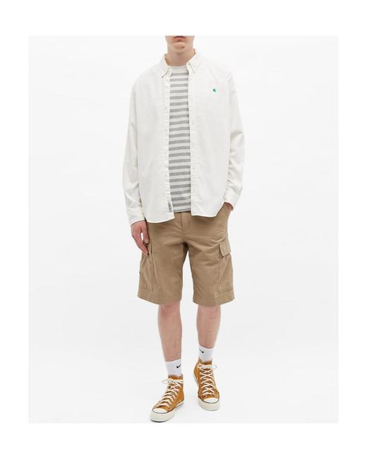 Carhartt Natural Logo-Patch Knee-Length Cargo Shorts for men