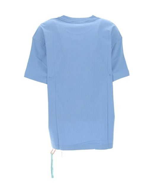Off-White c/o Virgil Abloh Blue Logo Print T-Shirt