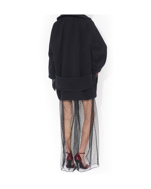 Alaïa Blue Wool Caban Coat