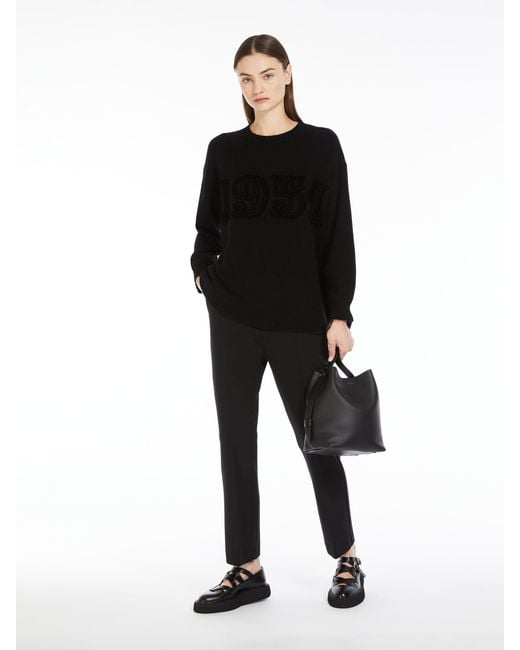 Max Mara Black High Waist Slim Fit Trousers