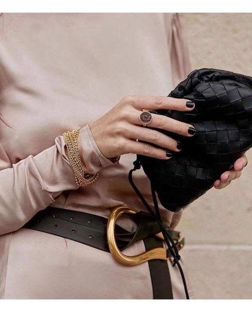Bottega Veneta Black Intrecciato Pouch