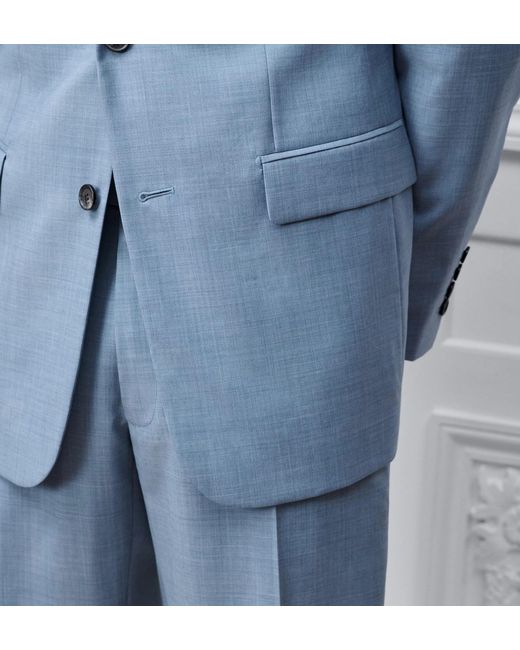 Dior Blue Long-Sleeved Suit Jacket Set for men