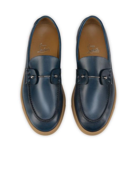Christian Louboutin Blue Round-Toe Loafers for men