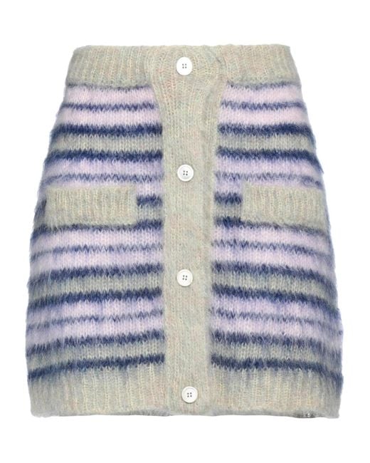 Marni Gray Striped Flared Skirt