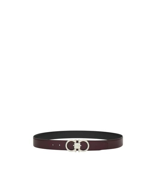 Ferragamo White Double-Sided Logo Buckle Belt for men