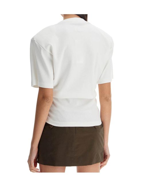 Magda Butrym White Knot-Detail T-Shirt