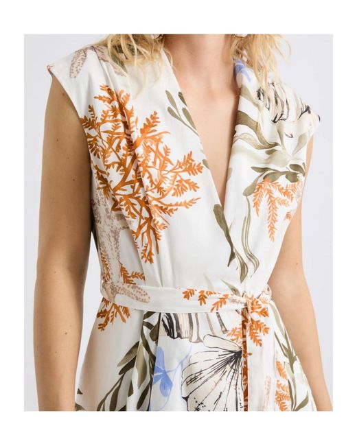Marella White Filo Printed Wrap Dress