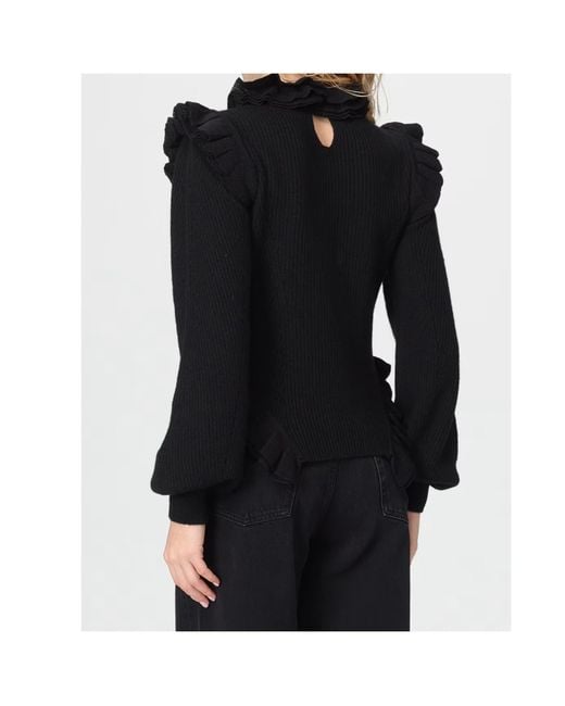Twinset Black Ruffled-Trim Sweater