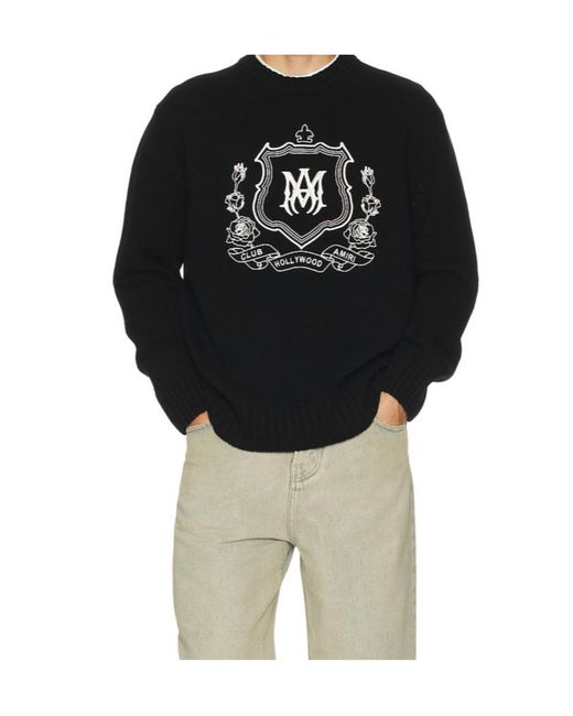 Amiri Black Ma Crest Crew for men