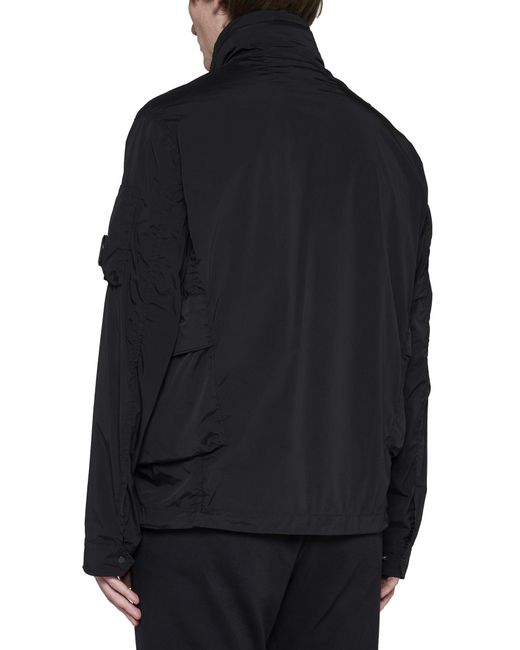 C P Company Black Lens-Detail Funnel Neck Jacket for men