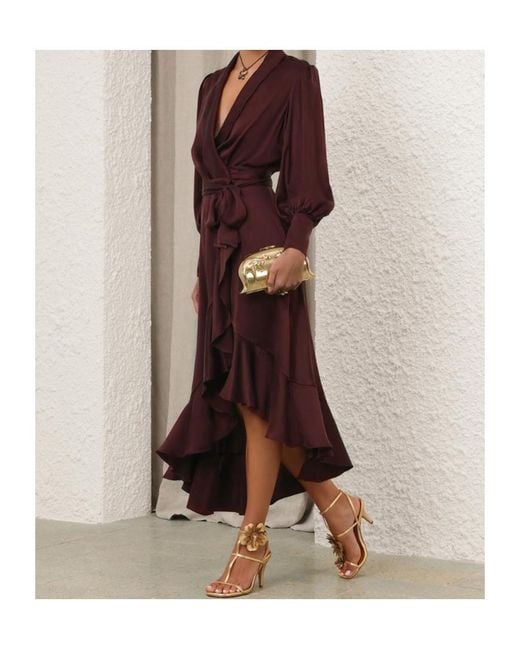 Zimmermann Red Wrap Midi Dress
