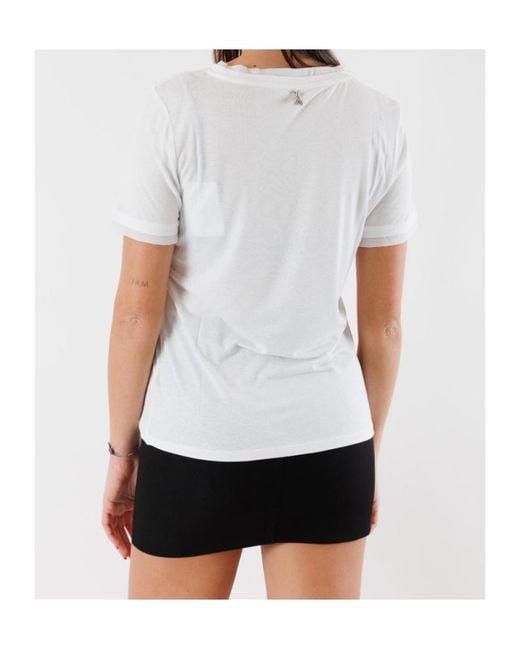 Patrizia Pepe White V-Neck Short-Sleeved T-Shirt