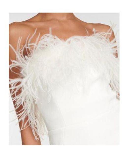 Rebecca Vallance White Bridal Grace Feather-Trimmed Gown