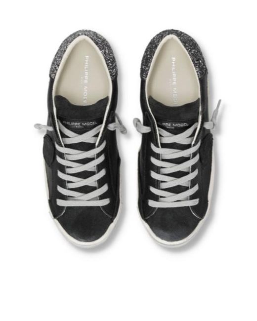 Philippe Model Black Prsx Glitter Sneakers