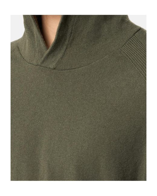 Stone Island Green Hooded Jumper With Raglan Sleeves And Ribbed Trims for men