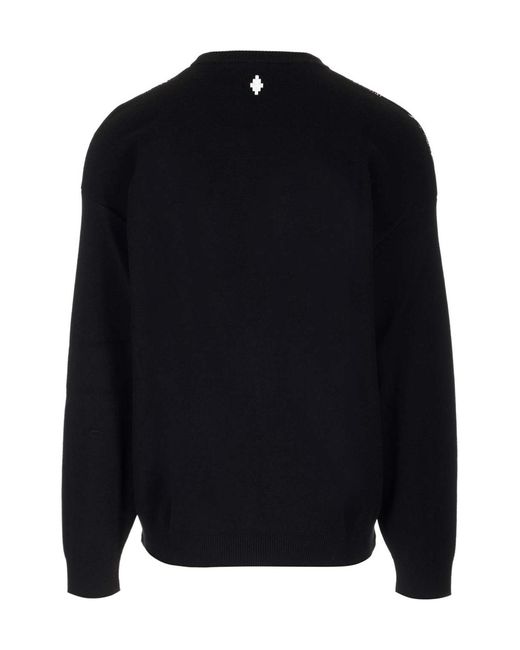 Marcelo Burlon Black County Of Milan Bandana-Printed Knitted Jumper for men