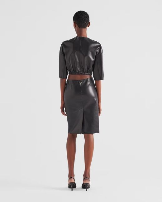 Prada Black Nappa Leather Bomber Jacket