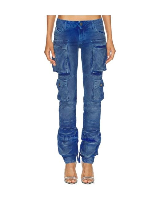 The Attico Blue The Low-Rise Pockets Jeans