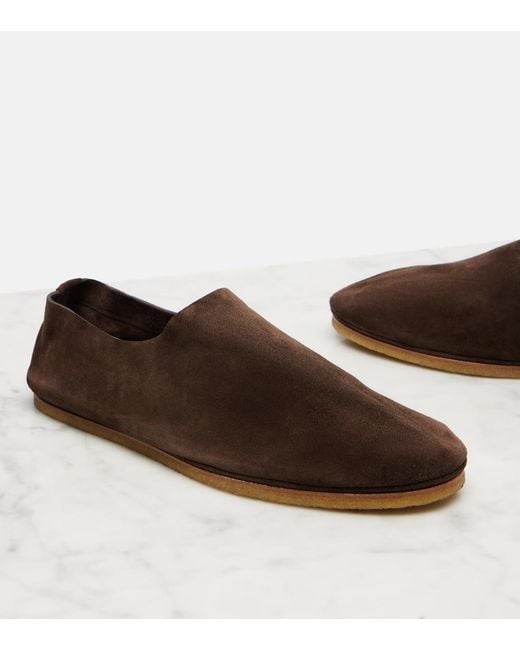 The Row Brown Perrick Suede Flats