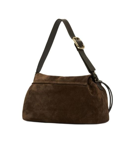 Marella Brown Suede Drawstring Bag