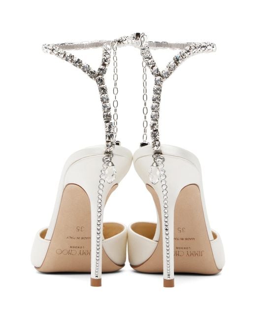 Jimmy Choo White Saeda 100 High-Heeled Sandals