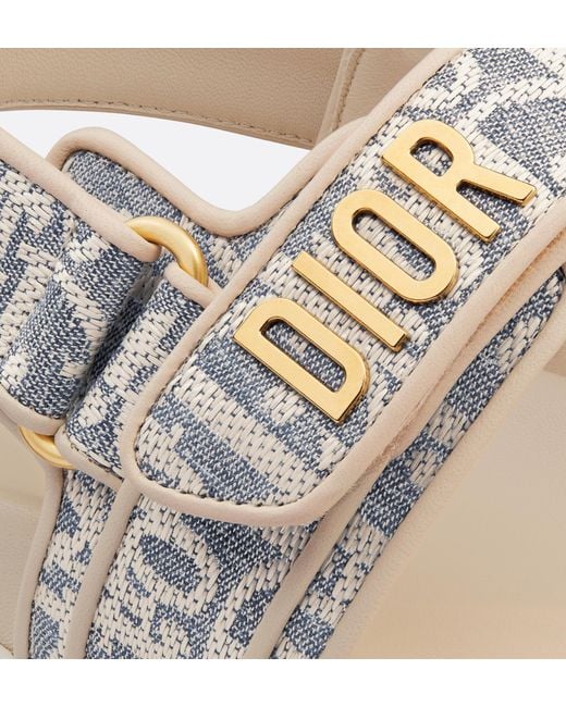 Dior White Christian Act Logo Plaque Double-Strap Sandals