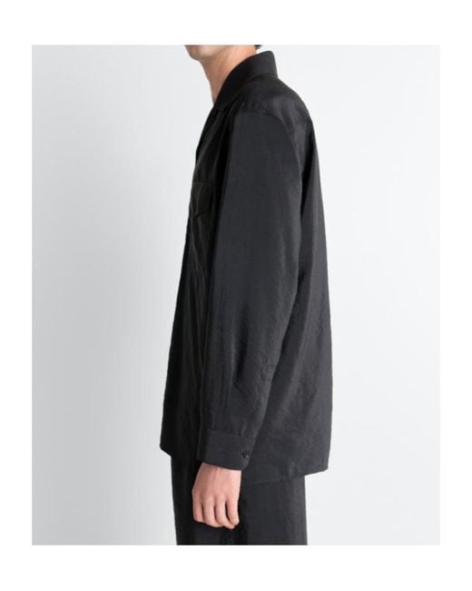 Lemaire Black Convertible Collar Shirt for men