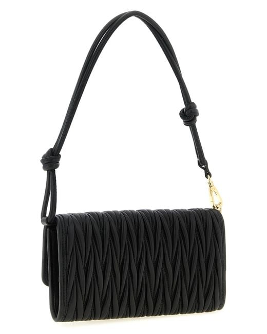 Miu Miu Black Matelassé Nappa Leather Wallet