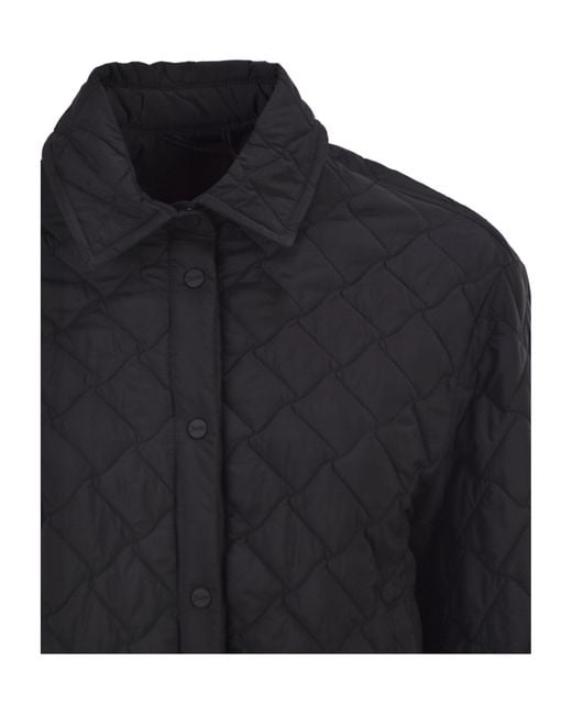 Herno Black Quilted Button-Up Jacket