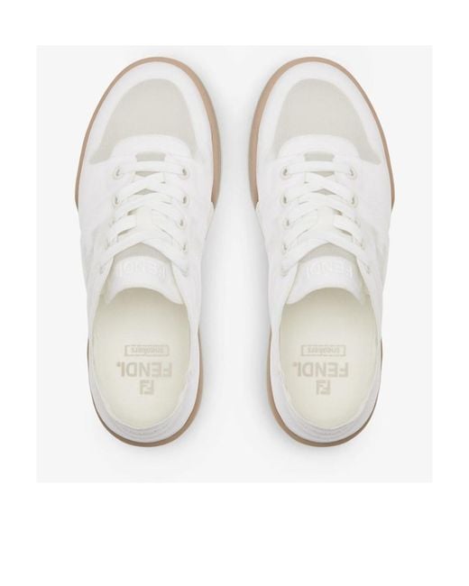 Fendi White Match Mesh Low Top Sneakers