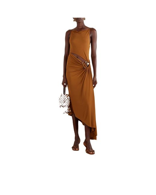 Jonathan Simkhai Brown Croc-Effect Leather Sandals
