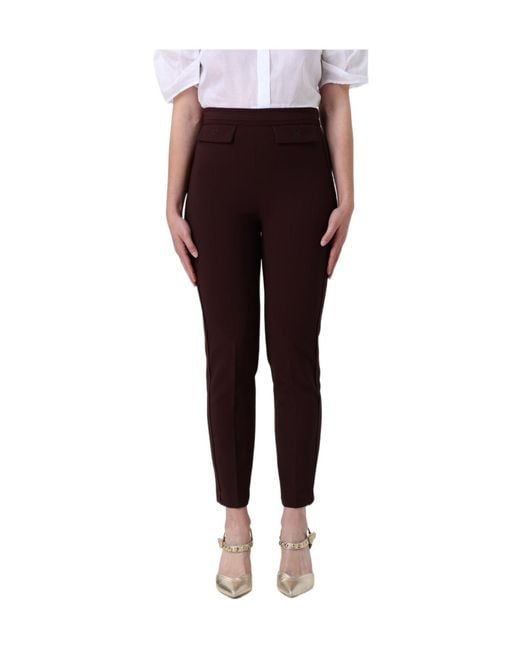 Elisabetta Franchi Red Stretched Cropped Trousers