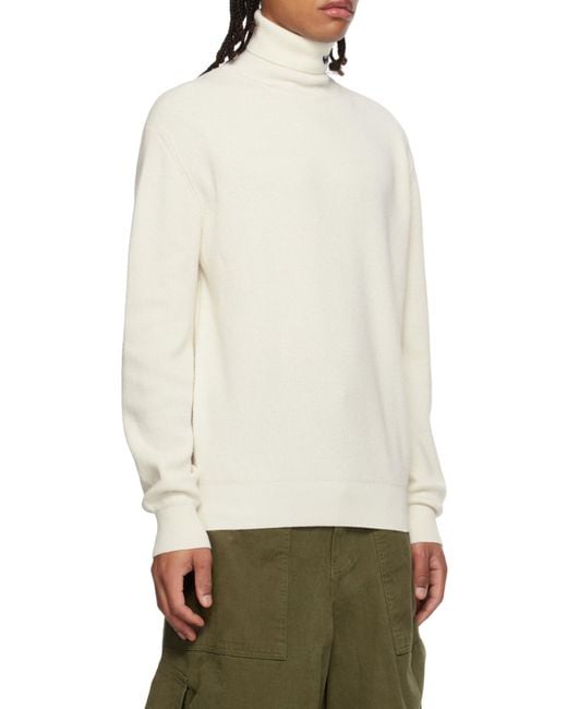 we11done White Intarsia-Knit Roll-Neck Jumper for men