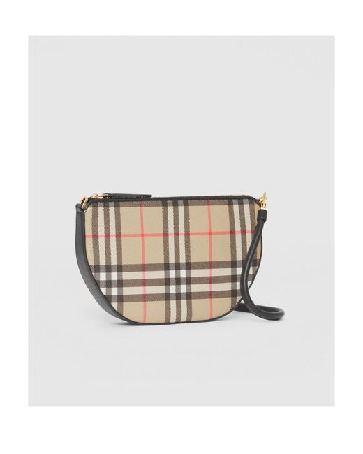 Burberry White Olympia Vintage Check Mini Shoulder Bag