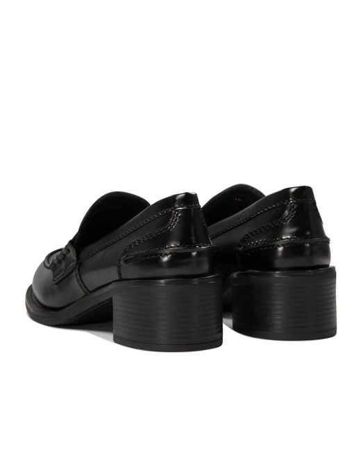 Miu Miu Black Brushed Leather Loafers