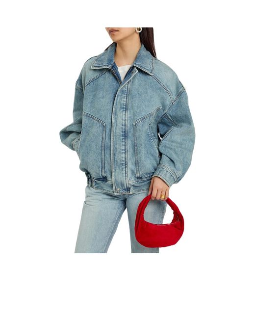 Khaite Red Suede Tote Bag