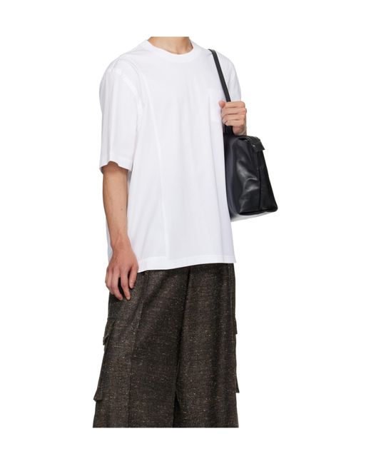 Sacai White Crew Neck Short-Sleeved T-Shirt for men