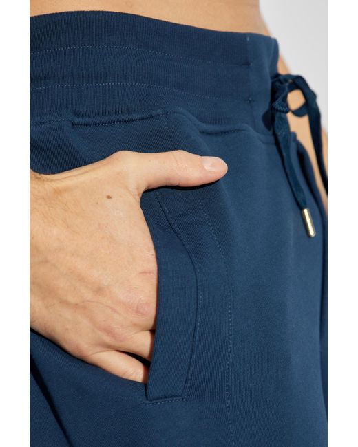 Versace Jeans Blue Couture Logo Embroidered Shorts for men